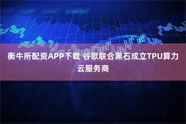 衡牛所配资APP下载 谷歌联合黑石成立TPU算力云服务商